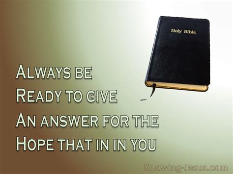 always be ready to give an answer biblical